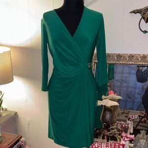 Anne Klein Elegant Green Wrap Dress 4p